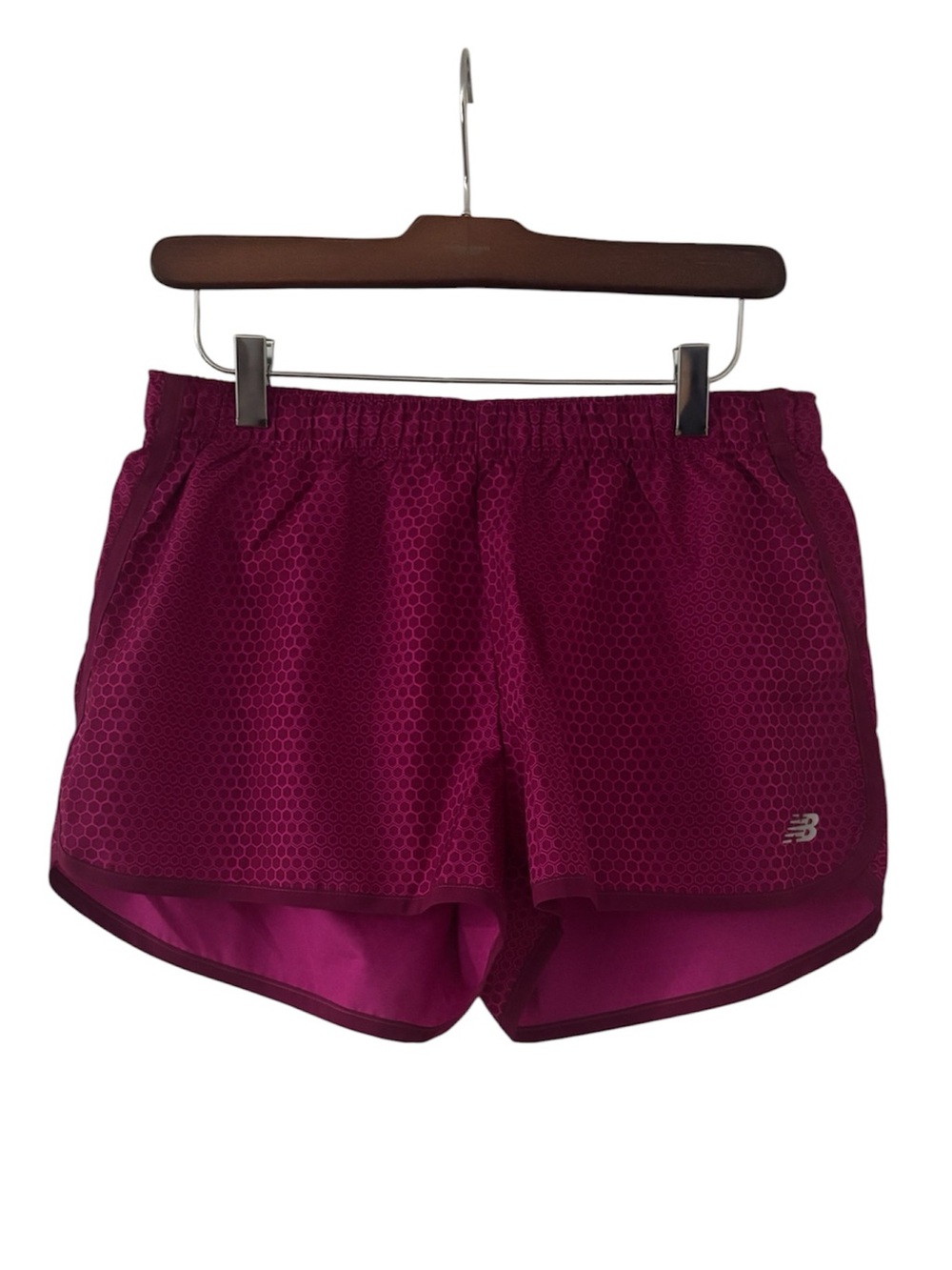 NEW BALANCE Women's Deep Magenta Printed Lined Athletic Shorts